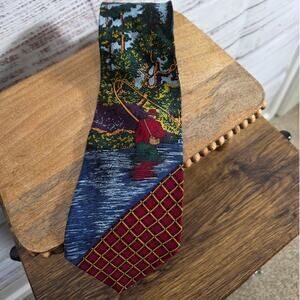 VTG TANGO Fishing Novelty Tie- Scenic Fly Fishing Necktie outdoor Sportsman